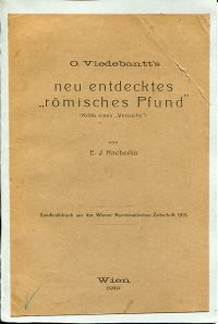 Haeberlin, O. Viedebantt's neu entdecktes römisches Pfund. (Umschlag)