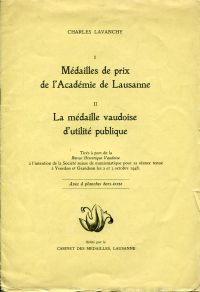 Lavanchy, Médailles de prix de l'Académie de Lausanne. (Umschlag)