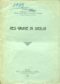 Orsi, Aes grave in Sicilia. (Umschlag)