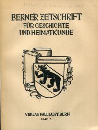 Berner Zeitschrift für Geschichte und Heimatkunde; 1942/3. (Umschlag)