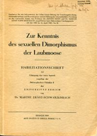 Ernst-Schwarzenbach, Zur Kenntnis des sexuellen Dimorphismus (Umschlag)