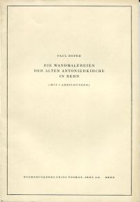 Hofer, Die Wandmalerein der alten Antonierkirche in Bern. (Umschlag)