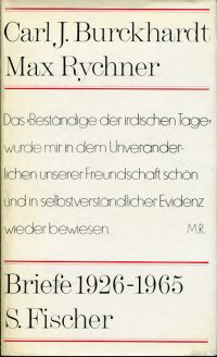 Burckhardt/Rychner, Briefe 1926 - 1965. (Umschlag)