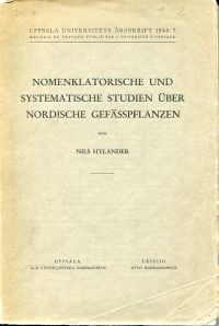 Hylander, Nomenklatorische und systematische Studien über nordische Gefässpflanz (Umschlag)