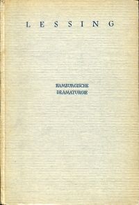 Lessing, Hamburgische Dramaturgie. (Umschlag)