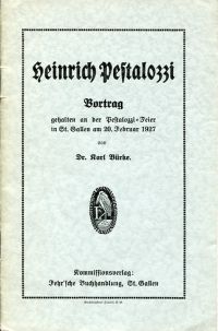 Bürke, Heinrich Pestalozzi. (Umschlag)