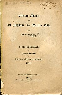 Brömmel, Etienne Marcel und der Aufstand der Pariser 1358. (Umschlag)