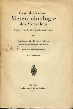 Rudder, Grundriß einer Meteorobiologie des Menschen. (Einband)