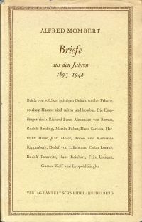 Mombert, Briefe 1893 - 1942. (Umschlag)