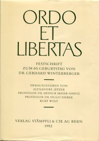 Ordo et libertas. (Umschlag)