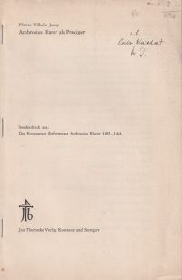 Jenny, Ambrosius Blarer als Prediger. (Umschlag)