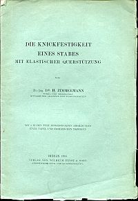 Zimmermann, Die Knickfestigkeit eines Stabes mit elastischer Querstützung. (Umschlag)