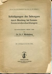 Werdenberg, Schädigungen des Sehorgans durch Blendung bei Sonnenfinsternisbeobac (Umschlag)