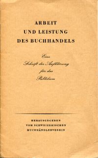 Keckeis, Arbeit und Leistung des Buchhandels. (Umschlag)