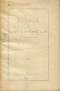 Taschenbuch der historischen Gesellschaft des Kantons Aargau für das Jahr 1916. (Umschlag)