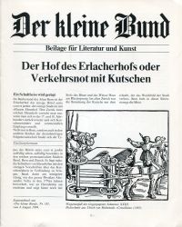 Germann, Der Hof des Erlacherhofs oder Verkehrsnot mit Kutschen. (Umschlag)