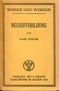 Boehm, Begriffsbildung. (Umschlag)