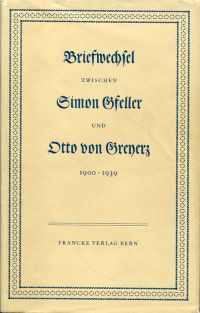 Heimann, Briefwechsel zwischen Simon Gfeller und Otto von Greyerz. (Umschlag)