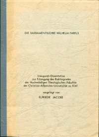 Jacobs, Die Sakramentslehre Wilhelm Farels. (Umschlag)