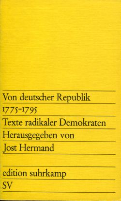 Hermand, Von deutscher Republik 1775 - 1795. (Einband)