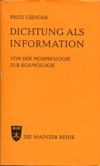 Usinger, Dichtung als Information. (Umschlag)