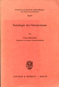 Mantzaridis, Soziologie des Christentums. (Umschlag)