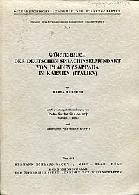 Hornung, Wörterbuch der deutschen Sprachinselmundart von Pladen, Sappada (Umschlag)