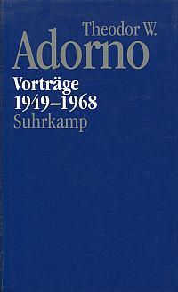 Adorno, Vorträge und Gespräche. (Umschlag)