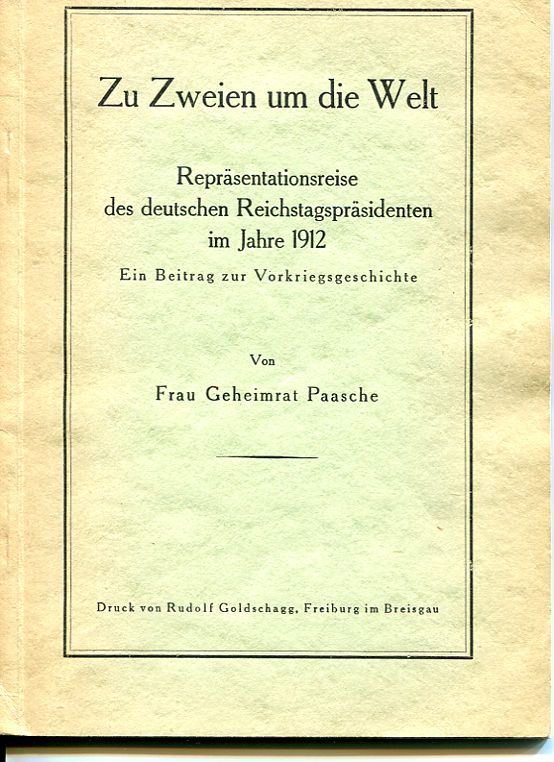 Paasche, Zu Zweien um die Welt. (Einband)