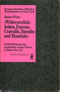 Wirtz, "Widersetzlichkeiten, Excesse, Crawalle, Tumulte und Skandale". (Umschlag)