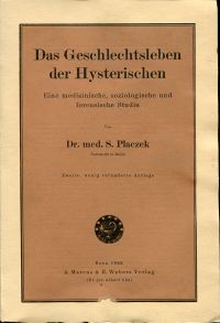 Placzek, Das Geschlechtsleben der Hysterischen. (Umschlag)