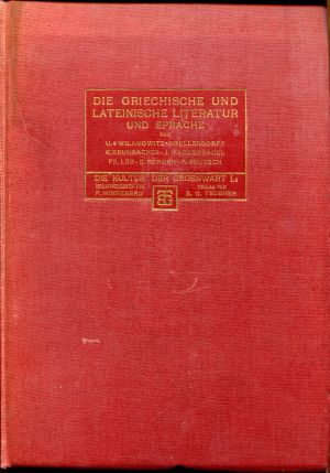 Wilamowitz-Moellendorff, Die griechische und lateinische Literatur und Sprache. (Einband)