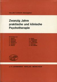 Binder, Zwanzig Jahre praktische und klinische Psychotherapie (Umschlag)