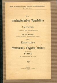 Schmid, Die schulhygienischen Vorschriften in der Schweiz. (Umschlag)