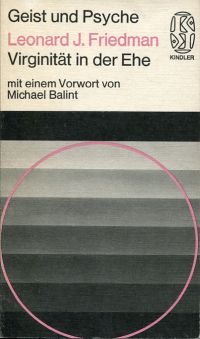 Friedman, Virginität in der Ehe. (Umschlag)