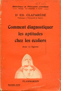 Claparède, Comment diagnostiquer les attitudes chez les écoliers. (Umschlag)