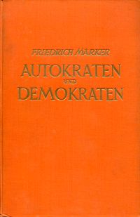 Märker, Autokraten und Demokraten. (Umschlag)