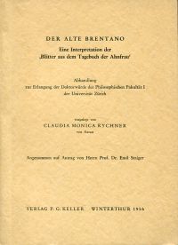 Rychner, Der alte Brentano. (Umschlag)