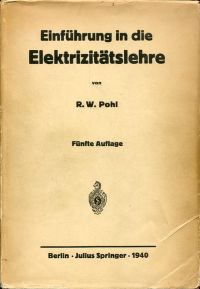 Pohl, Einführung in die Elektrizitätslehre. (Umschlag)