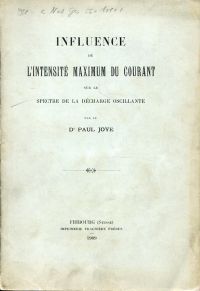 Joye, Influence de l'intensité maximum du courant sur les spectre de la décharge (Umschlag)