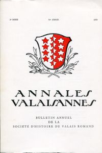 Annales Valaisannes, Bulletin annuel de la Société d'histoire du Valais Romand, (Umschlag)