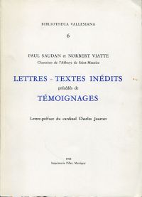 Saudan, Lettres, textes inédits. (Umschlag)