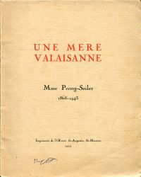 Perrig-Seiler, Une mere valaisanne. (Umschlag)