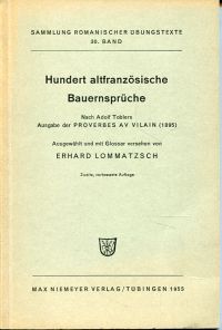 Lommatzsch, Hundert altfranzösische Bauernsprüche. (Umschlag)