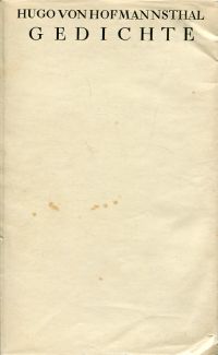 Hofmannsthal, Gedichte. (Umschlag)