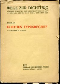 Spinner, Goethes Typusbegriff. (Umschlag)