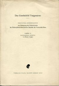 Schütz, Das Goethebild Turgeniews. (Umschlag)