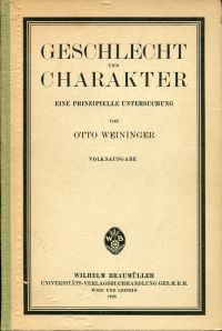 Weininger, Geschlecht und Charakter. (Umschlag)