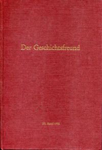 Der Geschichtsfreund, 151. Band 1998. (Umschlag)