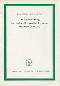 Priester, Die Standardisierung des Hamburg-Wechsler-Intelligenztests für Kinder (Umschlag)